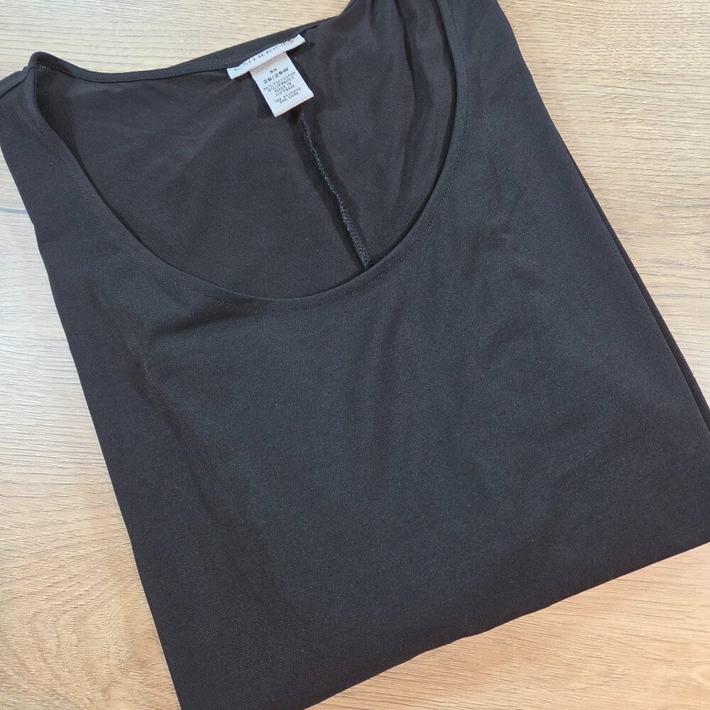 Catherines Black Cold Shoulder Top 3X 26/28W Plus Size Scoop Neck Preowned Great - Picture 6 of 8